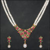 Two Lines Emeralds and Rubies Pearl Set (VJM-9) - Click here to View more details about this Product